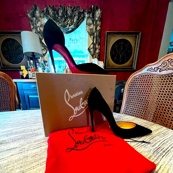 Christian Louboutin Shoes - 100% Authentic Christian Louboutin Iriza 100mm black suede pumps.